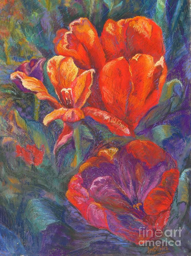 Tulips in winter Painting by Marieve Ortiz