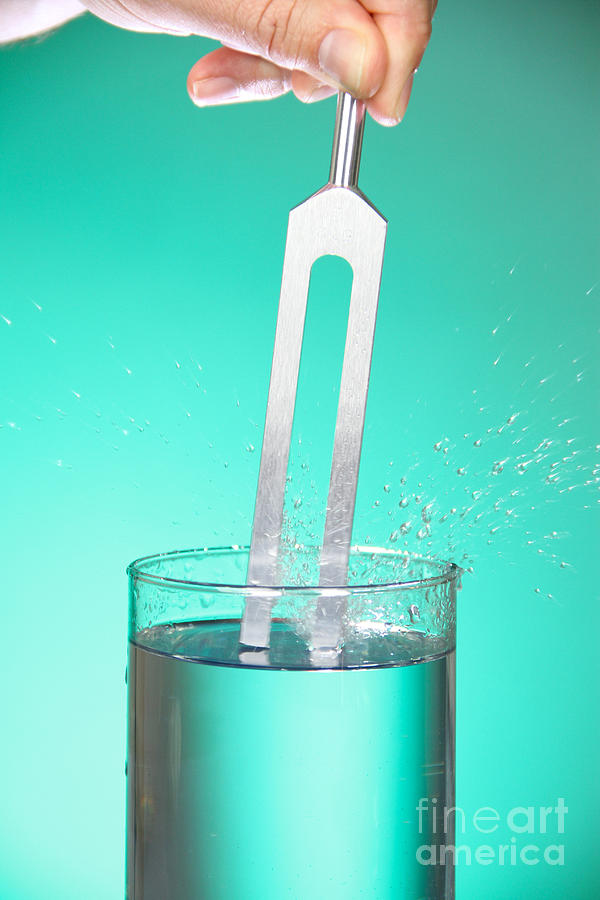 Tuning Fork In Water #1 Photograph by Photo Researchers, Inc.