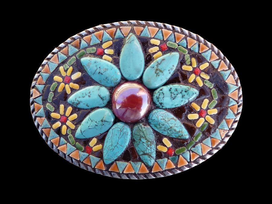 mosaic belt buckles