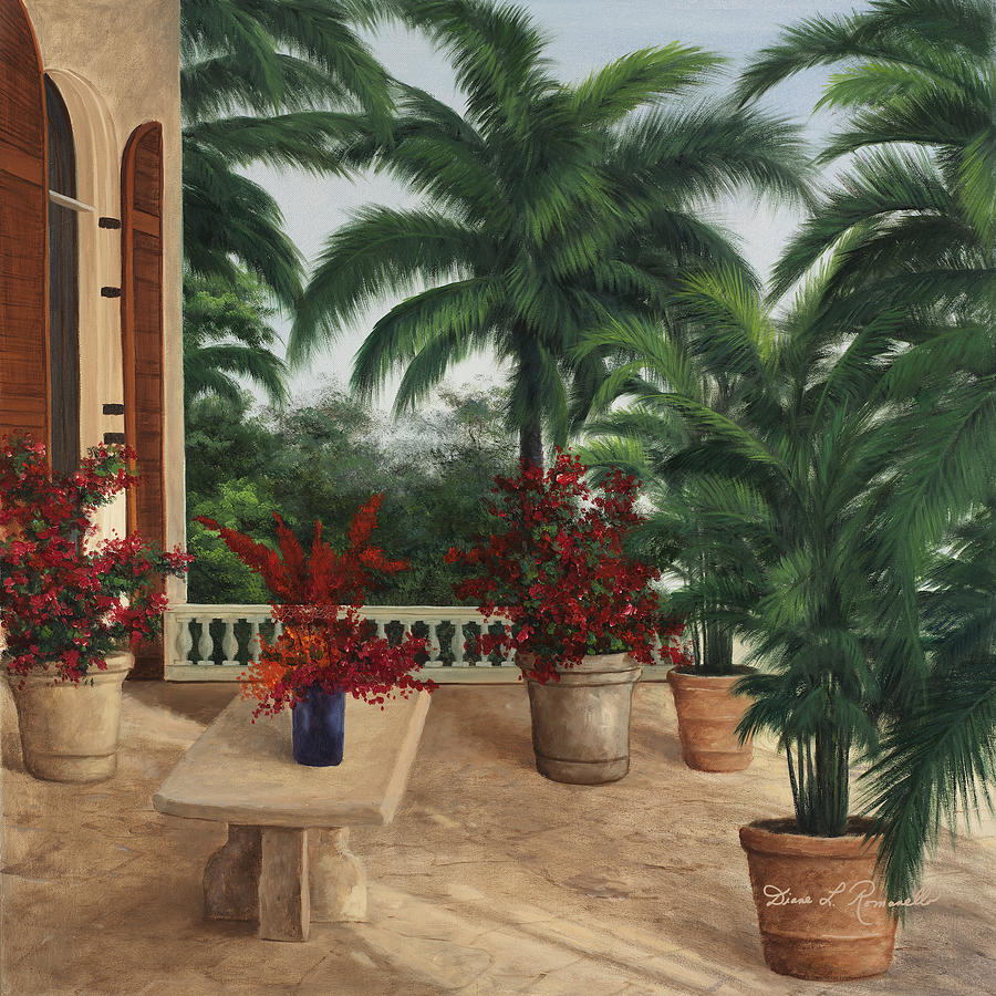 Tuscan Patio #1 Painting by Diane Romanello