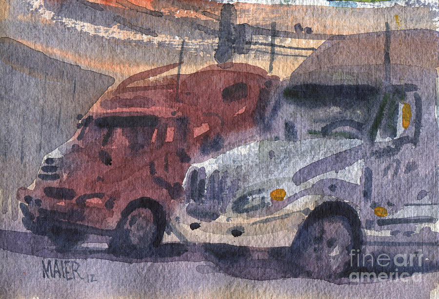 Truck Painting - Two Trucks #2 by Donald Maier