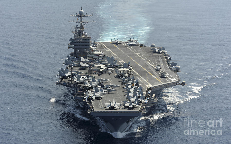 Transportation Photograph - Uss Abraham Lincoln Transits The Indian #1 by Stocktrek Images