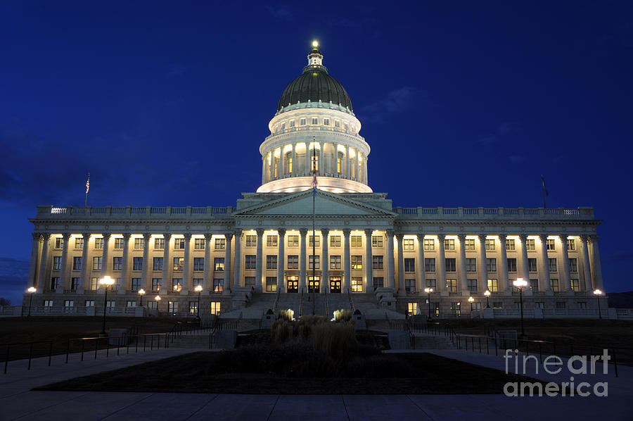 Utah Capitol Building at Twilight #2 Photograph by Gary Whitton