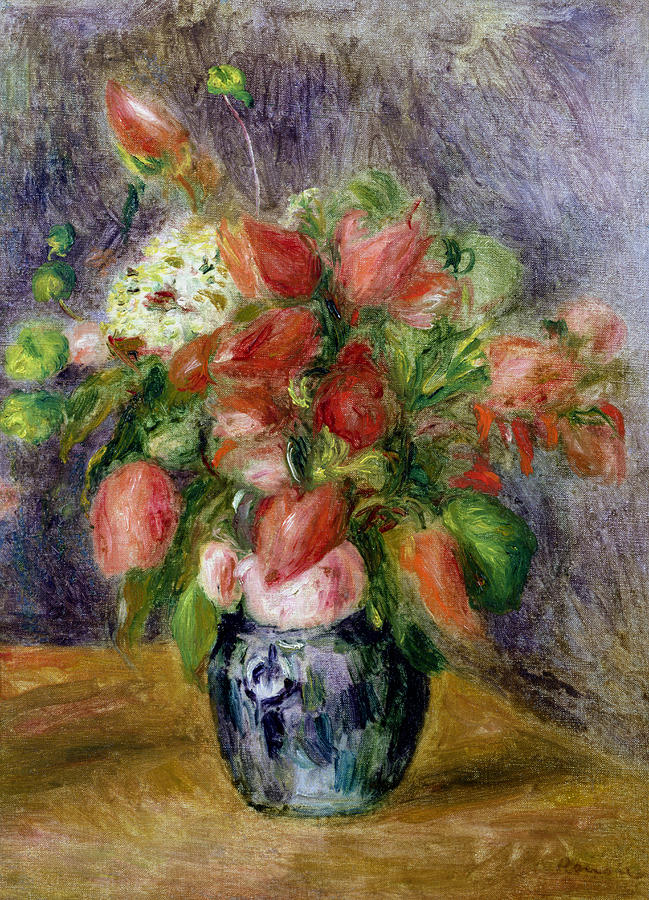 Vase of Flowers Painting by Pierre Auguste Renoir