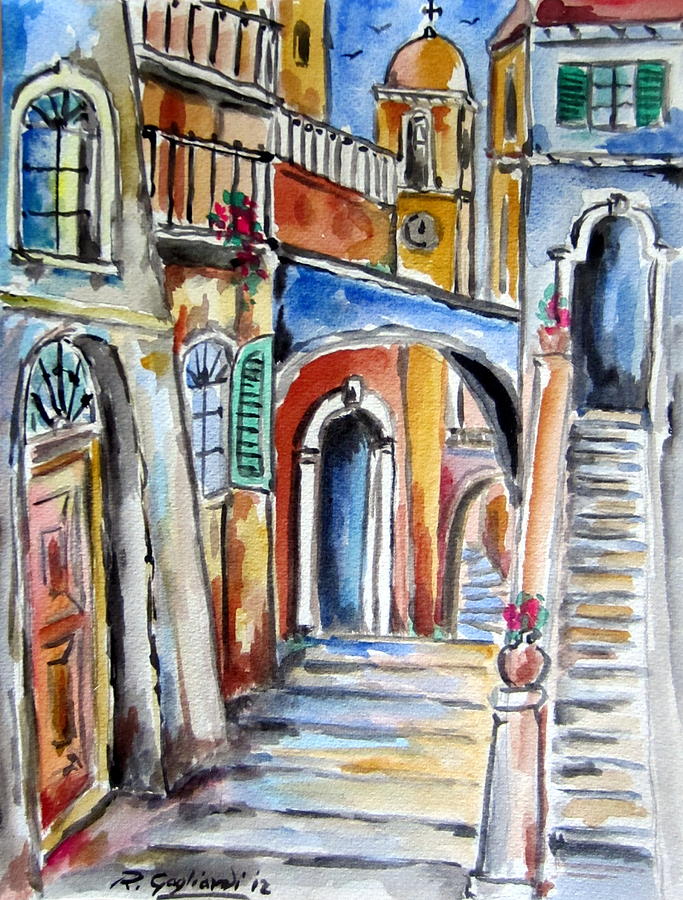 Vecchio vicolo a Trastevere #1 Painting by Roberto Gagliardi