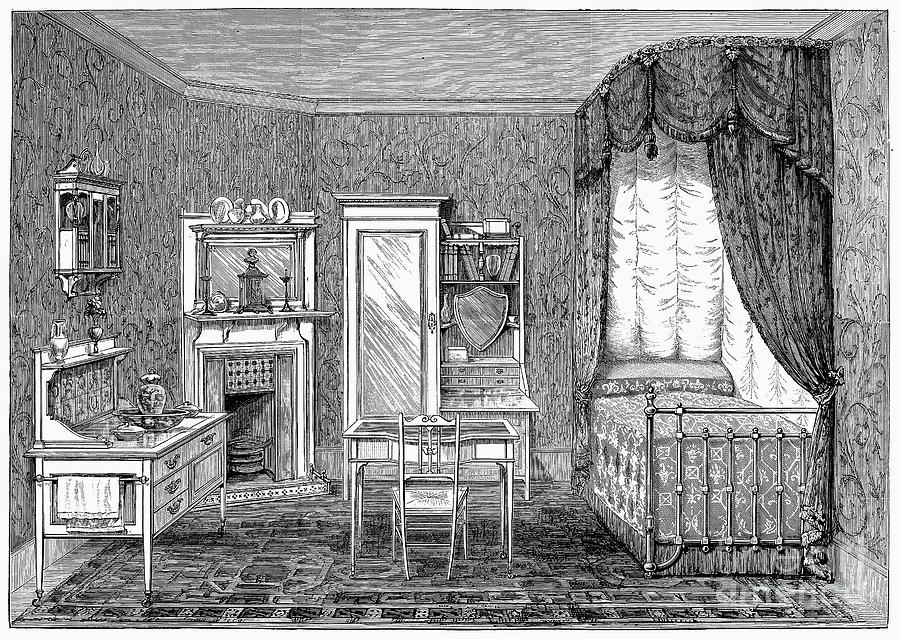 Victorian Bedroom, 1884 #1 Photograph by Granger