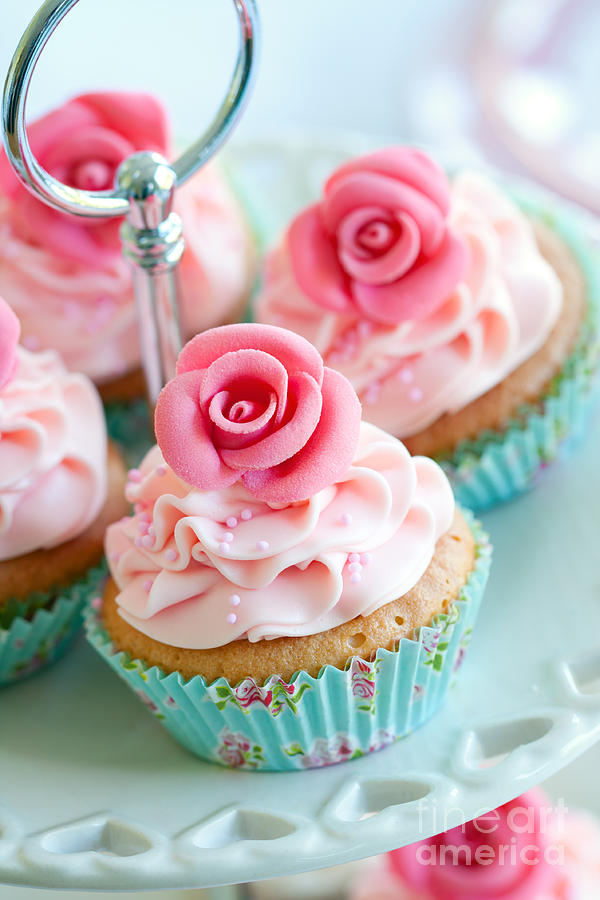Rose Photograph - Vintage cupcakes #1 by Ruth Black