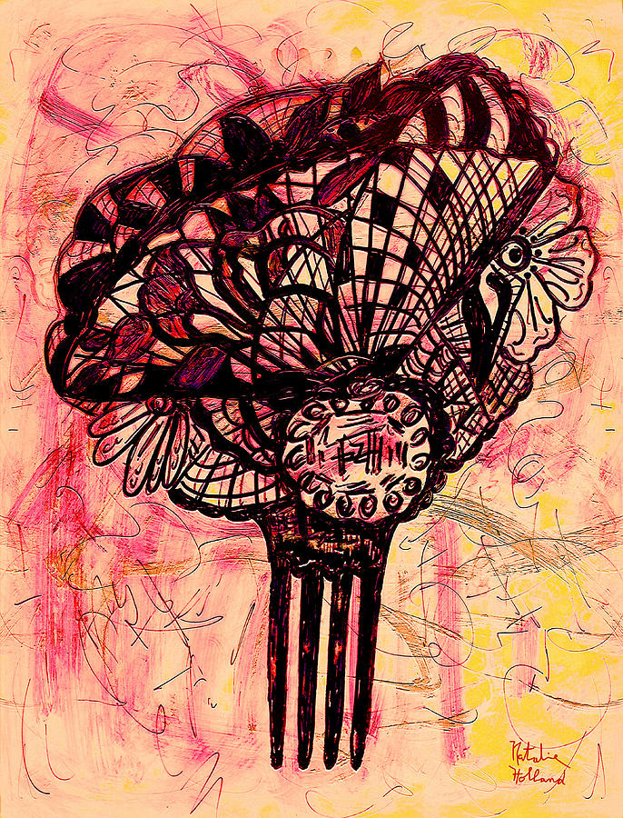 Vintage Hair Comb #8 Mixed Media by Natalie Holland