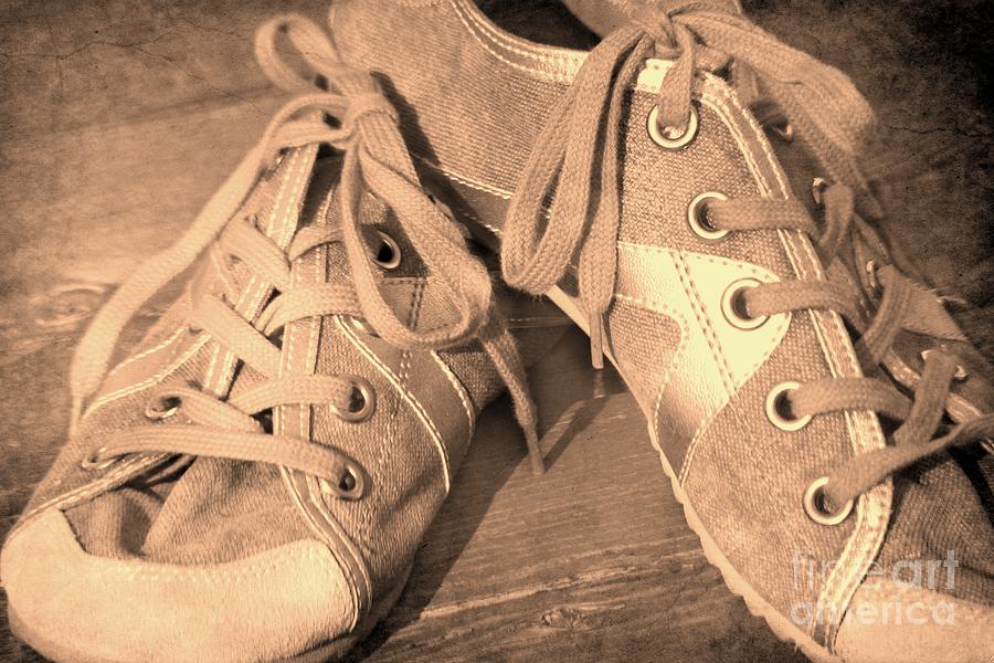 Vintage Photograph - Vintage Sneakers #1 by Sophie Vigneault