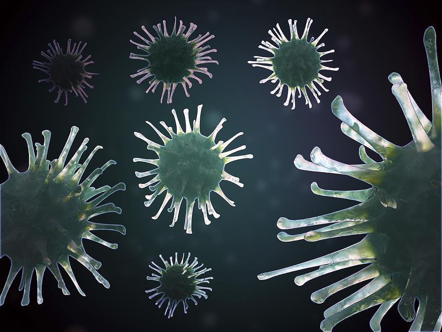 Virus Particles, Artwork #1 Digital Art by Andrzej Wojcicki