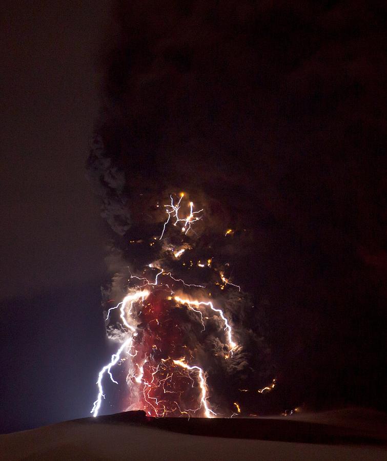 Volcanic Lightning, Iceland, April 2010 Photograph By Olivier Vandeginste