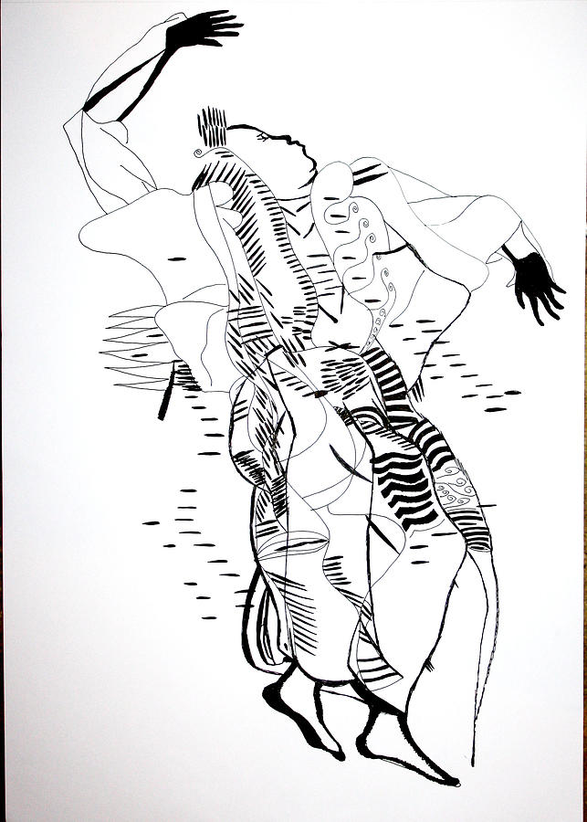 Warba dance - Burkino Faso #1 Drawing by Gloria Ssali
