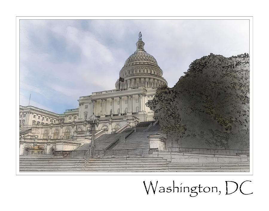 Washington DC Capitol Hill Building #1 Digital Art by Brandon Bourdages
