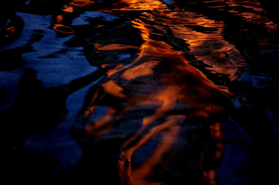 Water Photograph - Water At Night #1 by Frank DiGiovanni