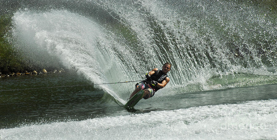Athlete Photograph - Water Skiing Magic of Water 27 #1 by Bob Christopher