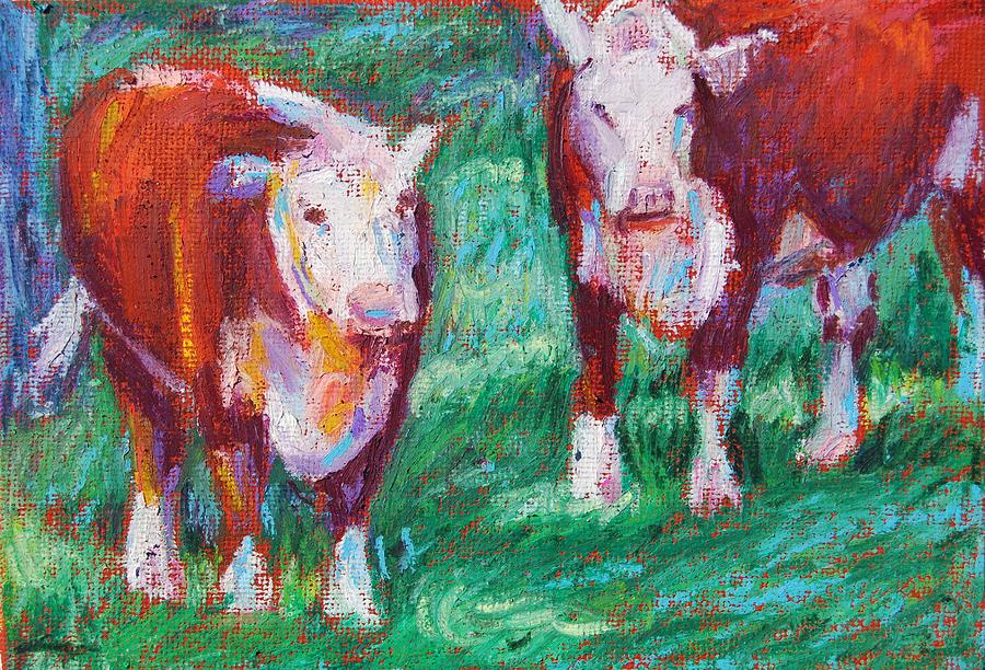 Cow Painting - Whatcha Looking At by Bethany Bryant