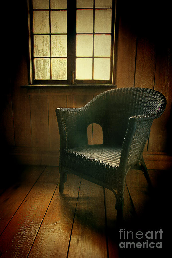 Whicker chair near window #1 Photograph by Sandra Cunningham