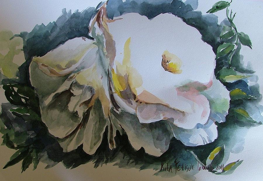 White Flowers #3 Painting by Rita Fetisov