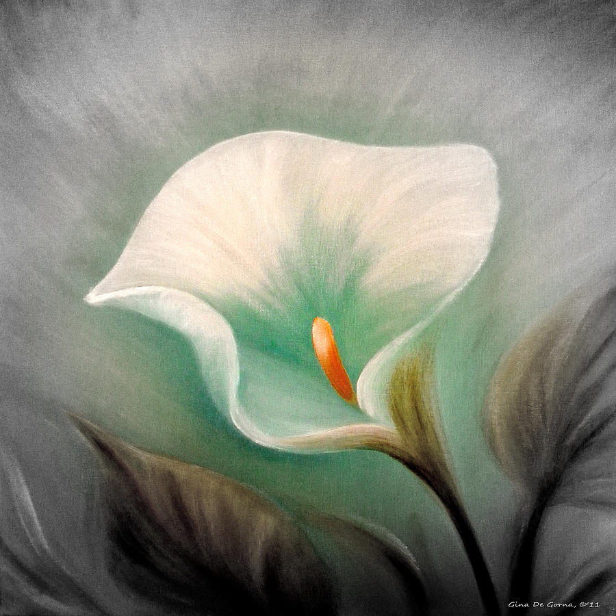 White Lily #2 Painting by Gina De Gorna
