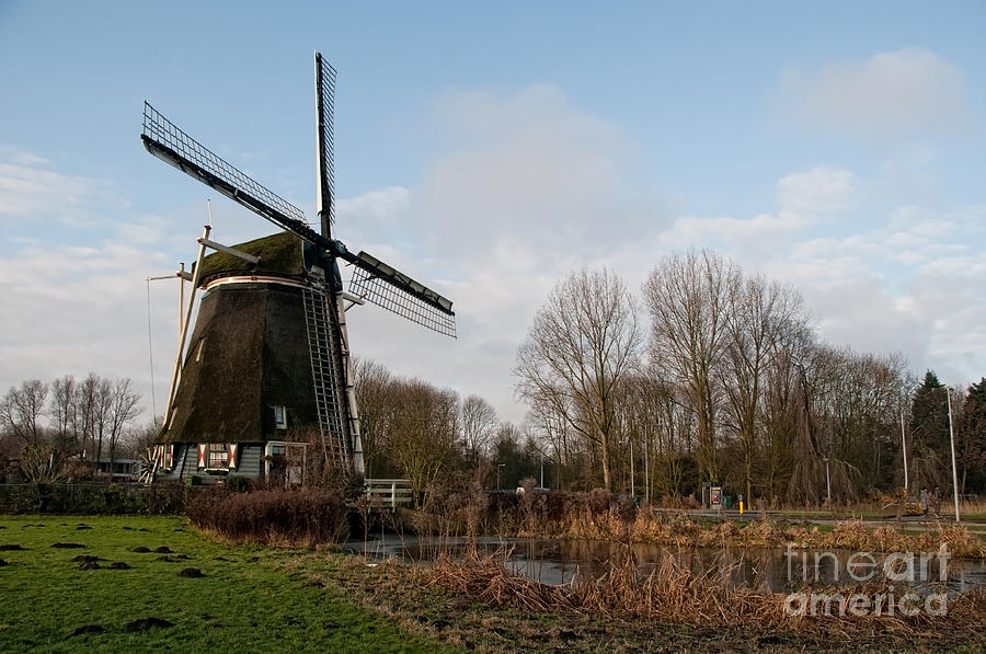 Windmill in Amsterdam #1 Digital Art by Carol Ailles