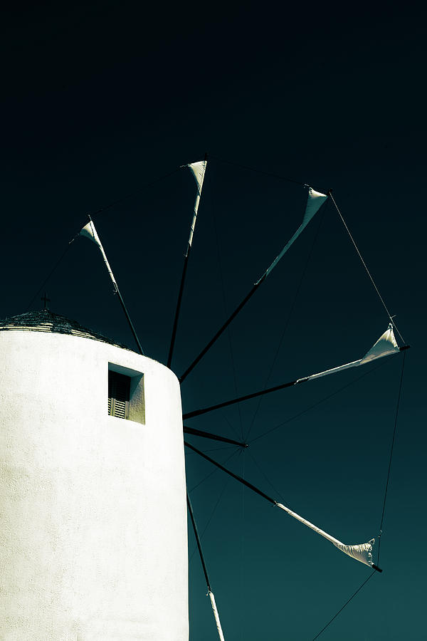 Greek Photograph - Windmill #1 by Joana Kruse