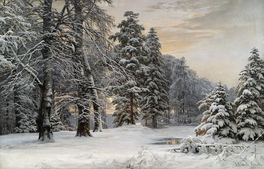 L'HIVER EN FÊTE - Page 5 1-winter-landscape-at-early-morning-anders-andersen-lundby-