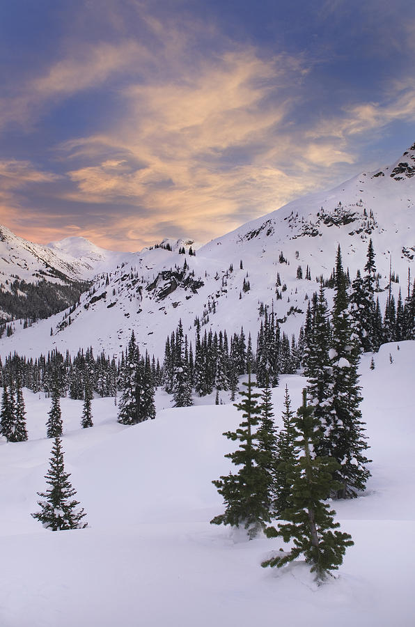 Winter Sunset Coast Mountains British Columbia Photograph by Alan ...