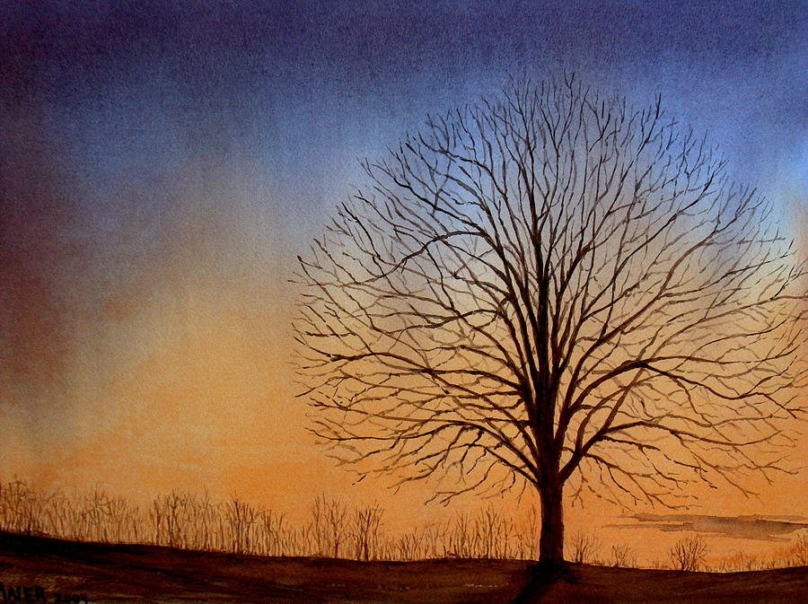 Winter Sunset #1 Painting by Pete Maier