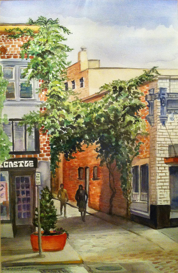 Salem Painting - Wisteria over Alleyway #1 by Patricia Young