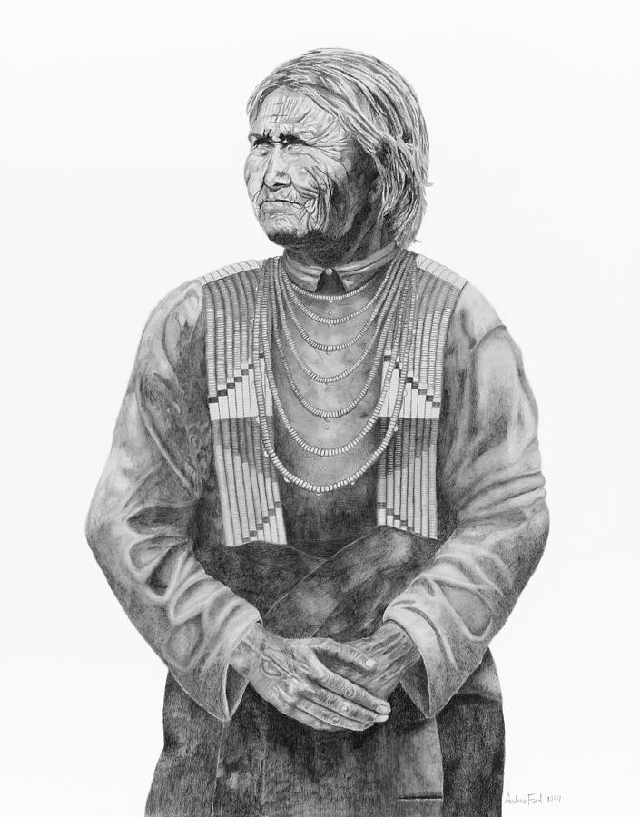 Grandmother Drawing - Witness by Andrea Ford Grandmother Drawing - Witness by Andrea Ford
