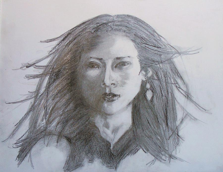 Woman's Portrait Drawing by Deborah Gorga | Fine Art America