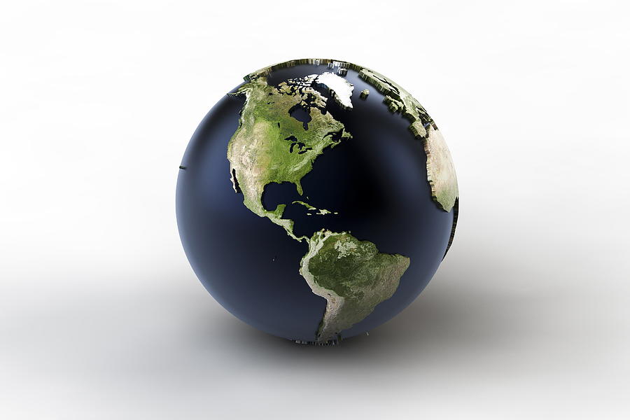 World Globe, North And South America #1 Digital Art by Bjorn Holland