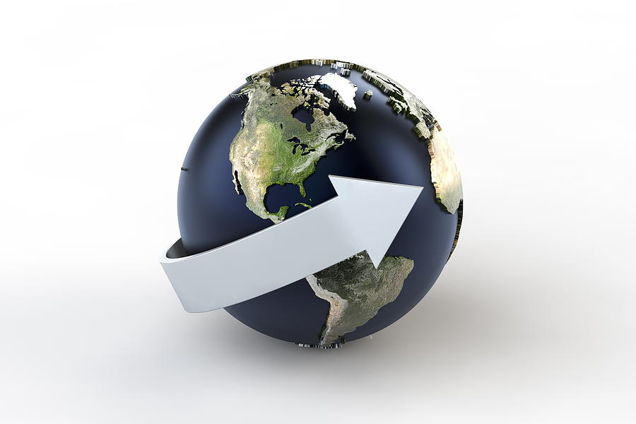 World Globe With Arrow #1 Digital Art by Bjorn Holland