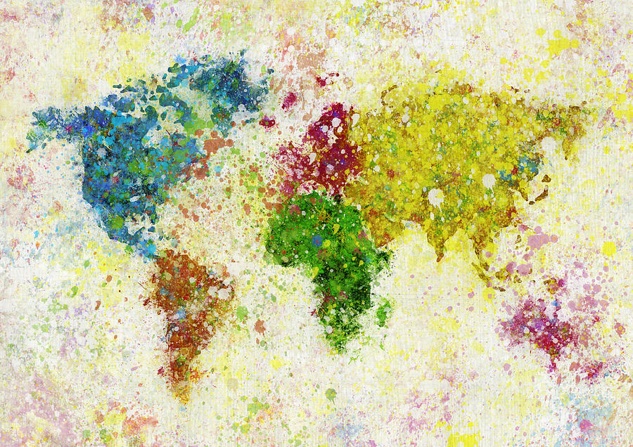 World Map Painting #1 Painting by Setsiri Silapasuwanchai