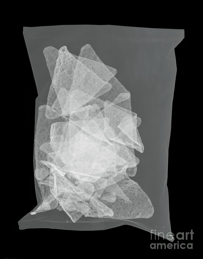 X-ray Of A Bag Of Corn Chips #2 Photograph by Ted Kinsman