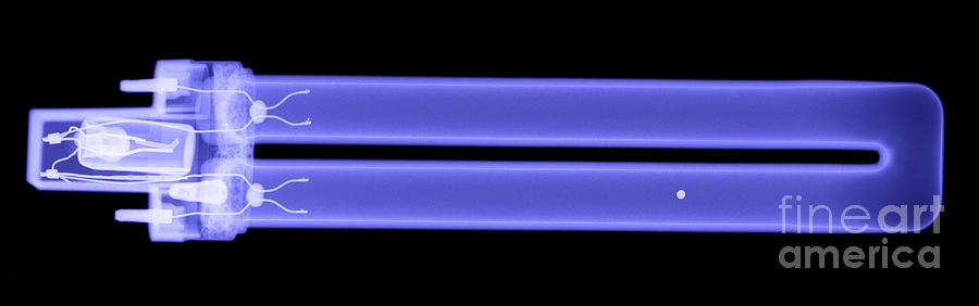X-ray Photograph - X-ray Of A Fluorescent Light #1 by Ted Kinsman