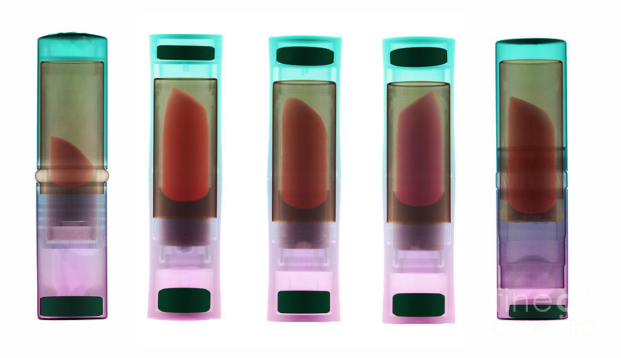 X-ray Of Lipsticks #2 Photograph by Ted Kinsman