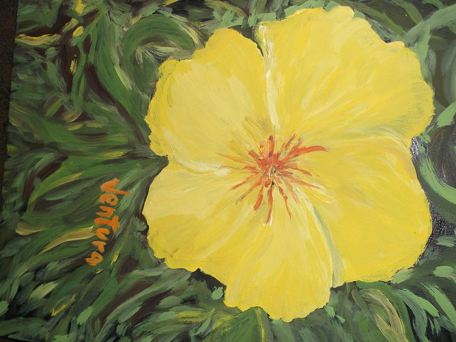 Yellow Alamander Painting by Clare Ventura