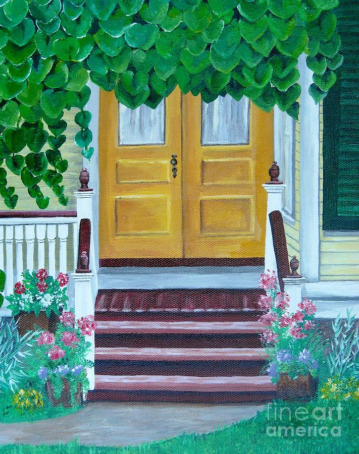 Yellow Door #1 Painting by Michelle Welles