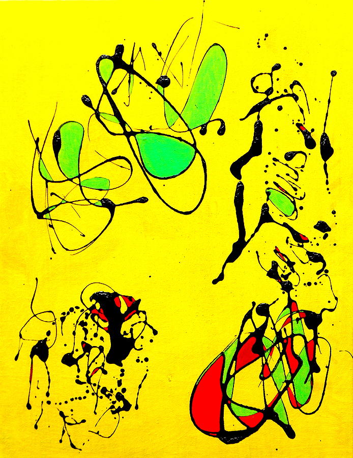 Yellow Red Green #1 Painting by David MINTZ