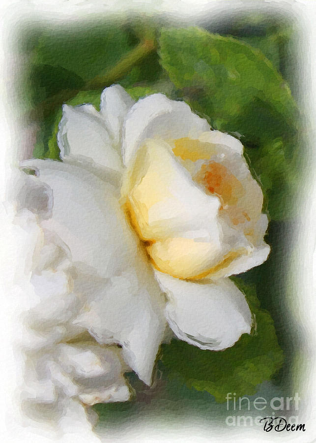 Rose Painting - Yellow Rose #1 by Brenda Deem