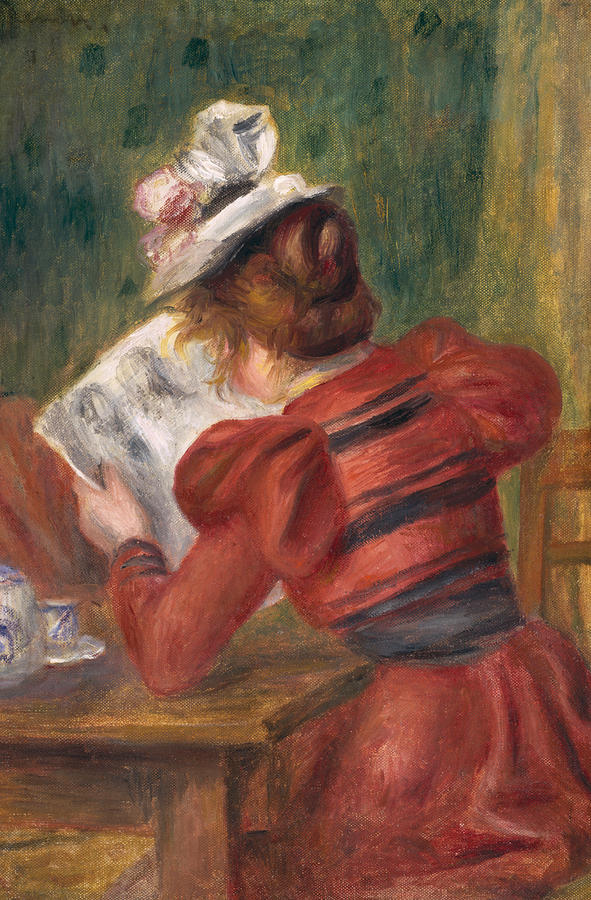 Pierre Auguste Renoir Painting - Young Girl Reading by Pierre Auguste Renoir