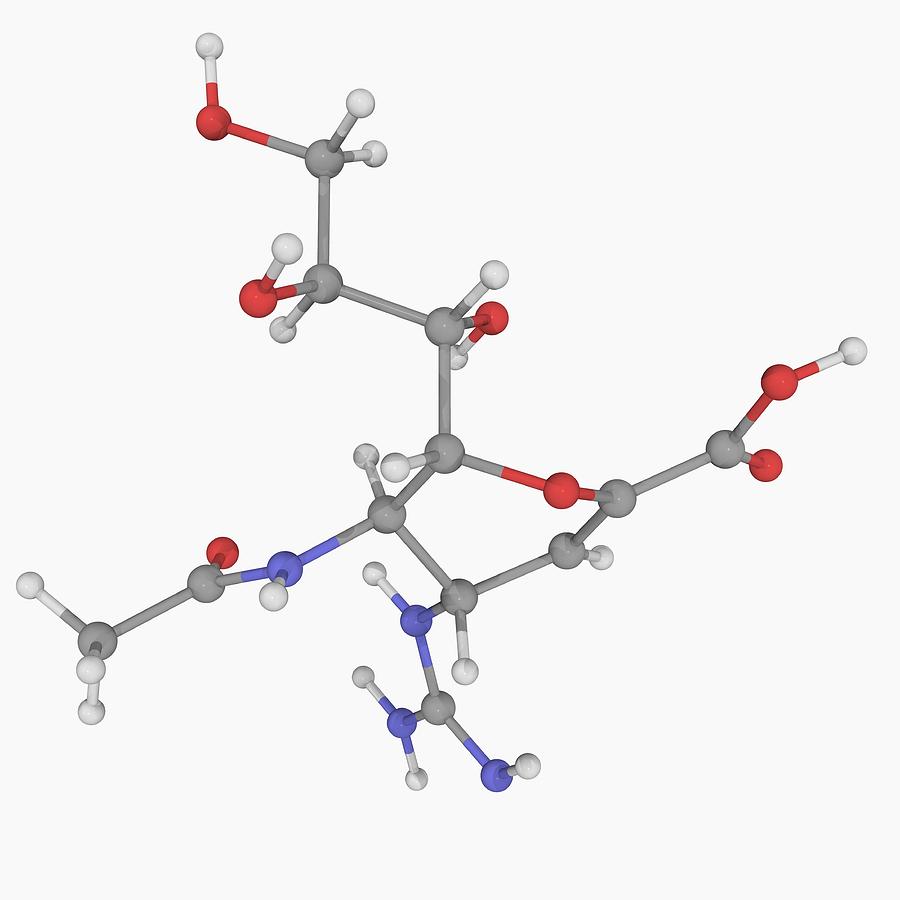 Zanamivir Drug Molecule #1 Digital Art by Laguna Design
