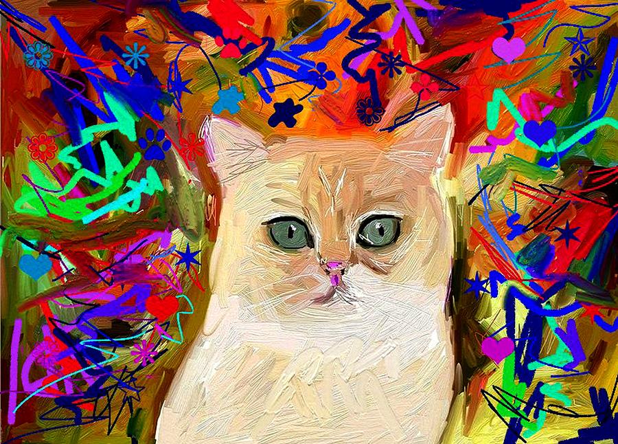 cat #10 Painting by Bogdan Floridana Oana