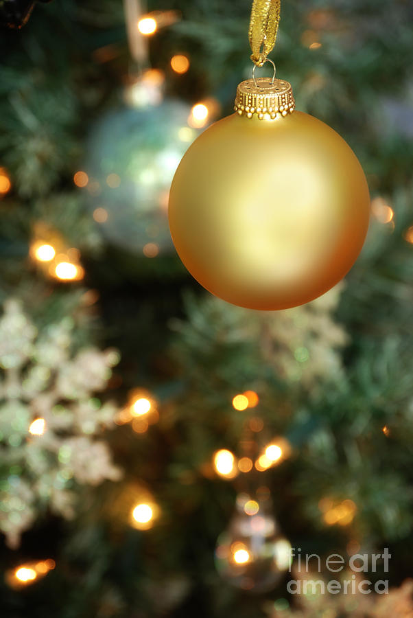 Gold Photograph - Christmas Ornaments by HD Connelly Gold Photograph - Christmas Ornaments by HD Connelly
