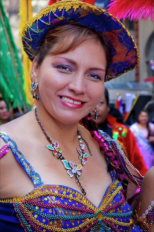 Hispanic Columbus Day Parade NYC 11 9 11 Female Marcher Photograph by