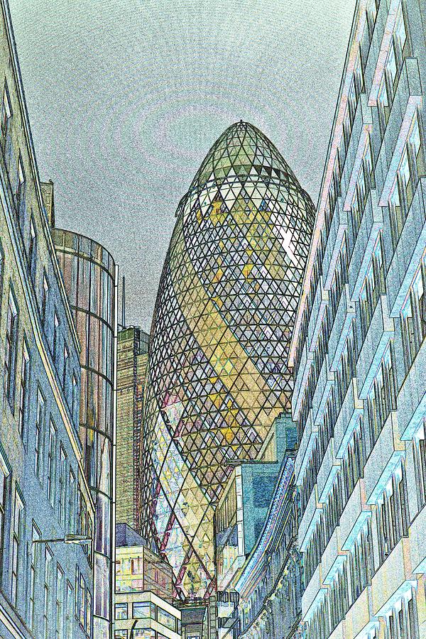 The Gherkin London Digital Art by David Pyatt