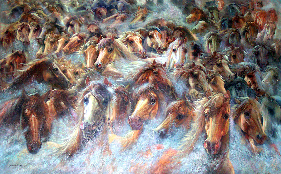 100 Horses Painting by Harry Torres - Fine Art America