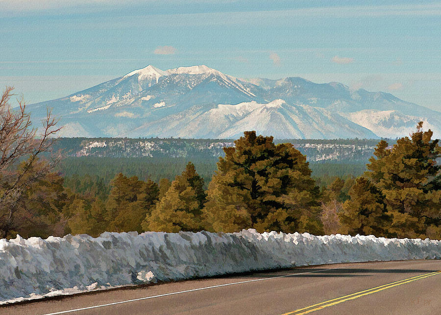 10549 The San Francisco Peaks from Lake Mary Rd Photograph by John Prichard