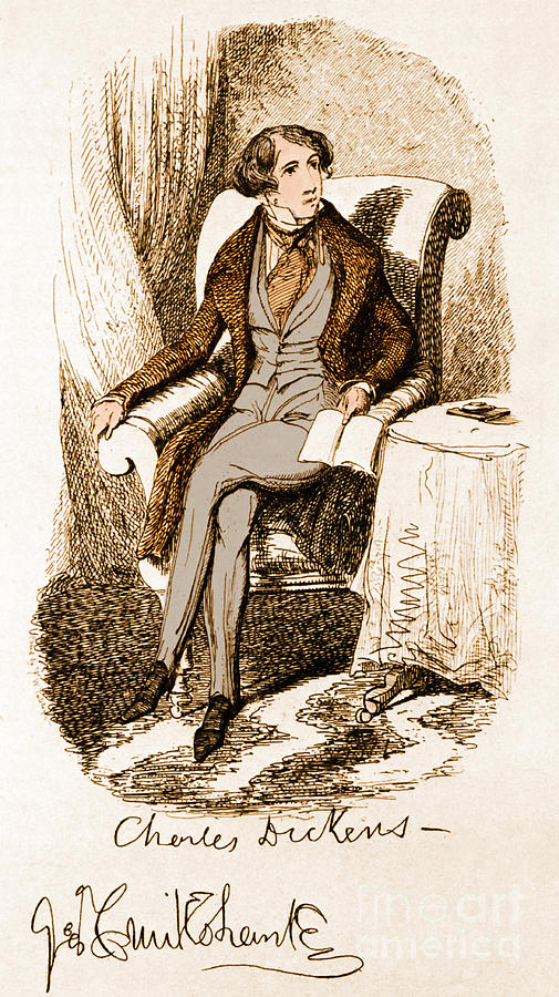 George Cruikshank Photograph - Charles Dickens, English Author #11 by Photo Researchers